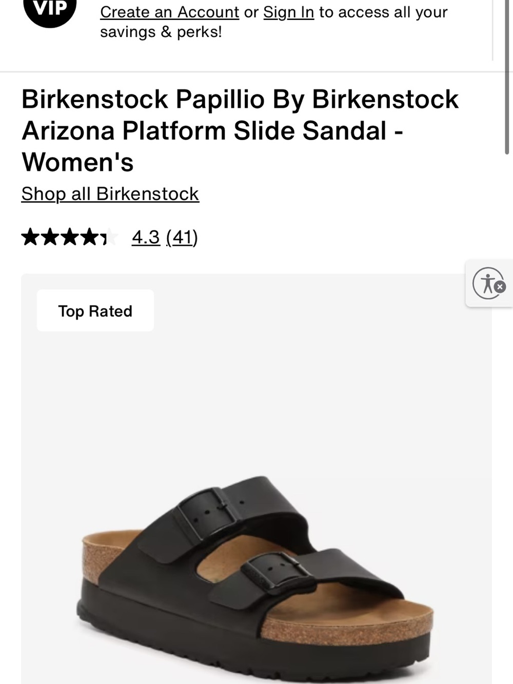 Birkenstock Papillo Arizona Platform Slide Sandal - Black Size 40